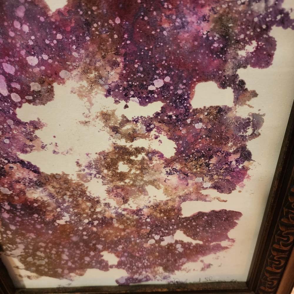 HANDCRAFTED Antique Bronze Frame Painting HANDPAINTED Abstract Art Wall Decor - Picture 12 of 16